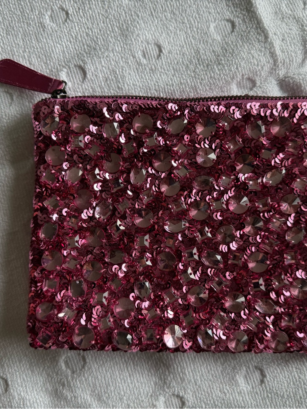 Indigo Pink Sequin & Gem Cosmetic Pouch/Mini Clutch (BNWT)